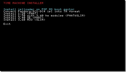 TimeMachine - Menu Inicial