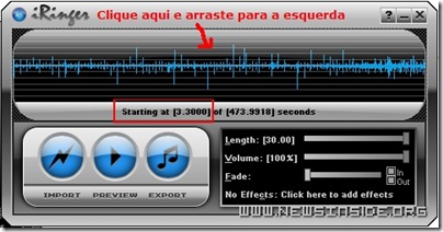 iRinger - Ajuste de corte do ringtone