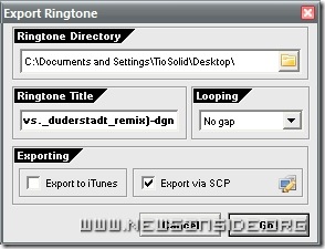 iRinger - Exportando o Toque